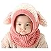 Unique Winter Baby Hat/Cap Useful Warm Cute Woolen Baby Hat with Scarf Pink