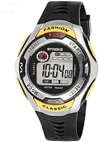 Kids Sport Watch 164 Feet Waterproof LED Digital Watch for Boys Yellow