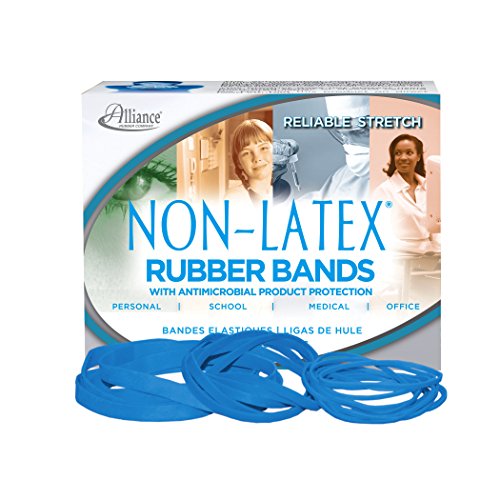 Alliance Antimicrobial Rubber Bands, Size 54 (Blue), Sizes 19/33/64 (Mixed), 1/4 Pound Box (42549)