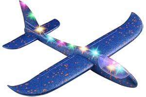 Stronrive Avion EPP de Lancement à la Main de 48 cm Planeur d'avion Avion de Lancement Manuel Avion de Lancement à la Main avec lumière LED pour Jouets de Sport en Plein air pour Enfants