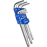 S&R Insexnyckelsats med kulhuvud, 9 delar, Sexkantsnyckel Lång, Metrisk 1,5; 2,0; 2,5; 3,0; 4,0; 5,0; 6,0; 8,0; 10,0 mm, Sexk