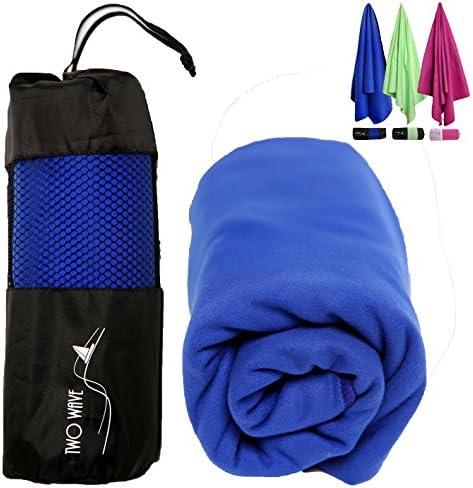 *** SALE *** Super Absorbent Microfibre Gym Towel / Sports Towel with Mesh Carry Bag, Quick Dry, Lightweight, Soft and Compact, including Swimming, Yoga, Travel, Camping and Home (Royal Blue, 70 x 132cm)