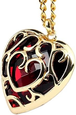 Bozhan The Legend of Zelda Skyward Sword Red Heart Pierced Necklace Anime Costume