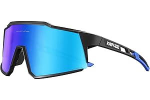 KAPVOE Polarized Cycling Glasses With 4 Interchangeable Lenses Tr90 Frame For Men Women Sports Sunglasses Mountain Bike Glasses MTB Bicycle Goggles Running
