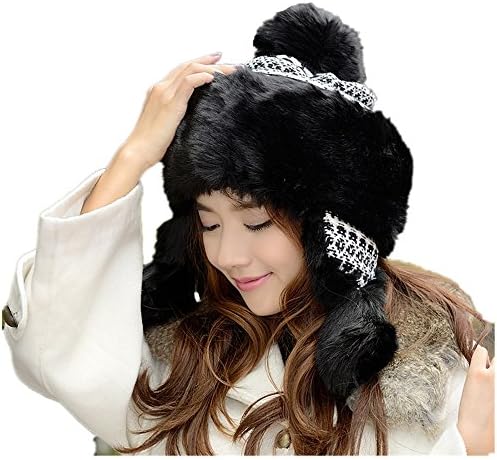Women Winter Knitted Hat Faux Fur Ear Flaps With Warm Lined,5#