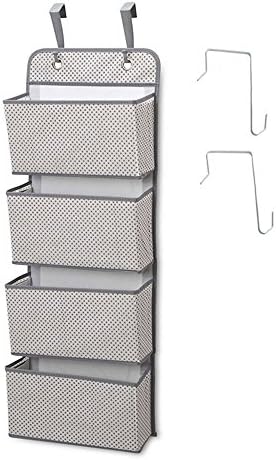 BAILIDA - 4 Pocket Closet Storage Organizer Wall Mount Over Door Fabric Hanging Organizer (Dove Grey)
