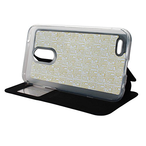 BeCool® – Handy Schutzhülle im Bookstyle mit Standfunktion für LG K10 2017, mit S-View Fenster, durch das Sie alle Mitteilungen sehen können. Schwarz - 3