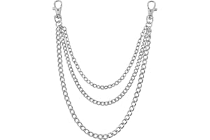 Tiong Pants Chain Clip Jeans Chain Belt Wallet Chain Pocket Trousers Chain Key Chain Hip Hop Punk Goth Accessories for Women Men(Silver)