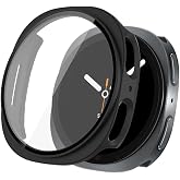 Sneezy Samsung Galaxy Watch 8 40mm İle Uyumlu Kılıf Sert PC Kasa ve Ekran Koruyucu Kılıf Siyah
