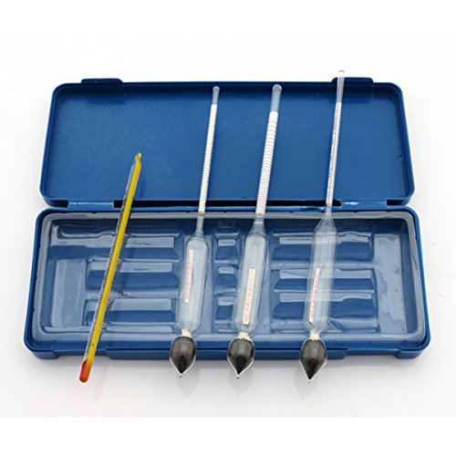 Latinaric 4pcs Alkohol Hydrometer Meter Vinometer Tester Messen 0 Bis 100 Thermometer Alkoholometer Messwerkzeuge mit Messglas - 2