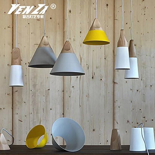 Quietness @ Modern LED Chandelier Creative Industries Loft Hanging Lamp for Dining Room Bedroom Living Room Warehouse Large Yellow 25Cm+Led