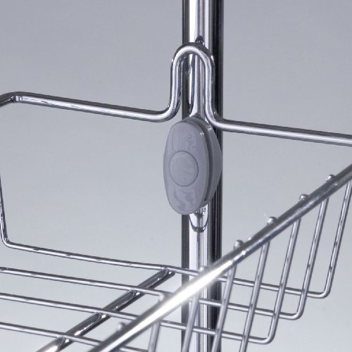 WENKO 4340033100 Türregal mit 4 Körben, verchromtes Metall, 50 x 109 x 14 cm, Silber glänzend - 3