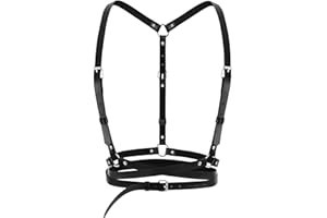 CJAPGJW Punk Leder Körperkette, Verstellbare Taillengürtel, Harness Damen Oberkörper, Modeaccessoire Geeignet Für Musikfestivals und Partys, Frauen Mädchen Cosplay Damen