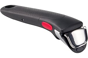 Lagostina Poignée amovible Ingenio Induction résistante jusqu'à 10 kg, fixation sécurisée en 3 points, design ergonomique, en plastique et acier, noir