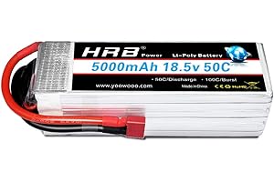 HRB POWER HRB 5000mAh 18,5V 50C 5S Lipo Pack Batterie Deans T Prise pour modélisme RC Car Heli Bâche Boat Truck FPV Voiture hélicoptère Avion Toys (Deans T Plug)
