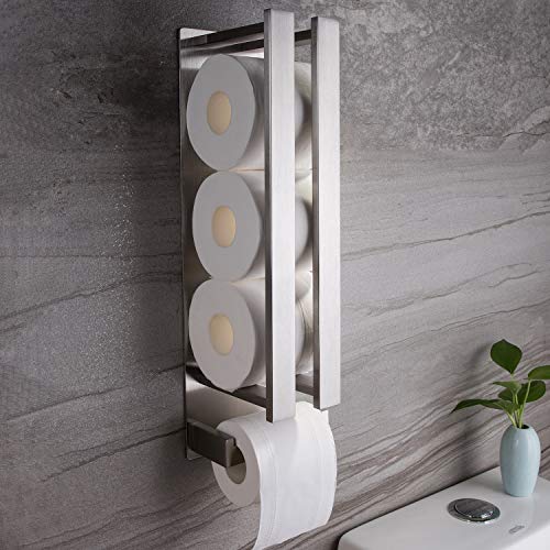 Preisvergleich Produktbild Ruicer Toilettenpapierhalter mit Ersatzrollenhalter ohne Bohren Klopapierrollenhalter Selbstklebend WC Papierrollenhalter Edelstahl für Bad