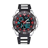 SSQ-CXO Männer Sportuhr Mineralglasspiegel Silikonarmband Europa & Amerika Elektronische Uhr Quarz Wasserdicht Armbanduhren