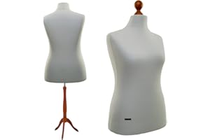 LUCCESI | Schneiderpuppe | zum Probierpreis! | Größen S - XL (Female ♀) | Torso Size: XL (44-46) | Wechselbezug Creme-Weiss | Standfuss Calvados | Damen - Schaufensterpuppe