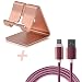 Produktbild STANDWERT Smartphone Halterung + USB Typ C Kabel für Huawei P20 PRO aus Aluminium - rosegold