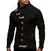 Produktbild Elecenty Herren Sweatshirt strickpullove Cardigan Mantel, Sweatjacke Winterjacke Strickmantel Strickwaren Übergangsjacke Strickjacke Männer Winterpullover Outwear Jacket (XL, Schwarz)