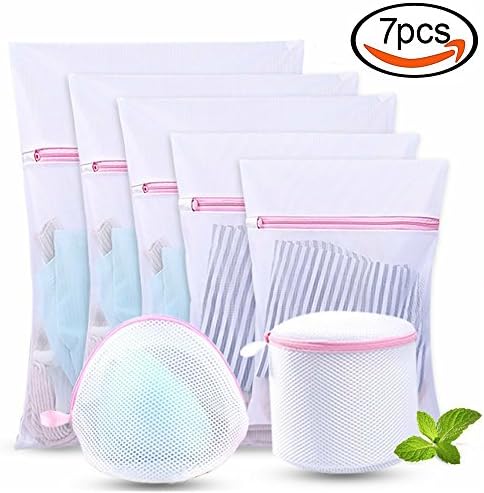 Set of 7 Mesh Laundry Bags - EUGO Laundry Wash Bag for Blouse, Hosiery, Stocking, Underwear, Bra and Lingerie, Travel Laundry Bag