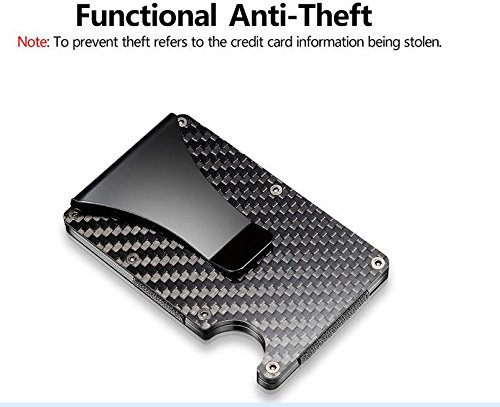 Preisvergleich Produktbild Kreditkarten-Schutzfolie, RFID-blockierend, Kohlefaser, Anti-Scan-Kreditkartenhalter mit Geldklammer