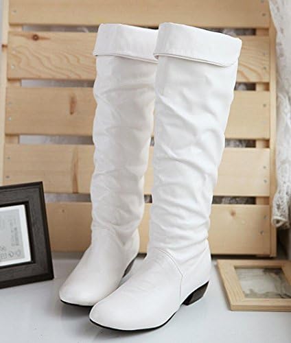 CYGG Ms. Martin Boots / Plus Velvet Warm / Ladies Long Boots Large Size 40.41.42.43 , white , 43