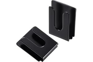 Mabor 2Pcs Radio Microphone Hanger with Adhesive Back, CB Mic Holder Mount, Black Metal Car Mic Hanger, Universal Radio Mic Clip Holder for Cars Homes Offices 36 x 30 x 9 mm