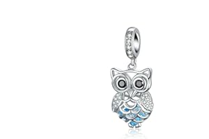 YIRONG JEWELRY Breloque hibou en argent sterling 925 pour bracelet Pandora (hibou)
