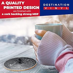 Destination Vinyl ltd Great Coasters (Set of 2) Round with - Ancient Sundial Time Clock Drink Glossy Coasters/Tabletop Protection for Any Table Type #24481