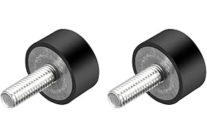UXCELL sourcing map M6 Thread Rubber Mounts,Vibration Isolators,Cylindrical Shock Absorber with Studs 20 x 10mm 2pcs