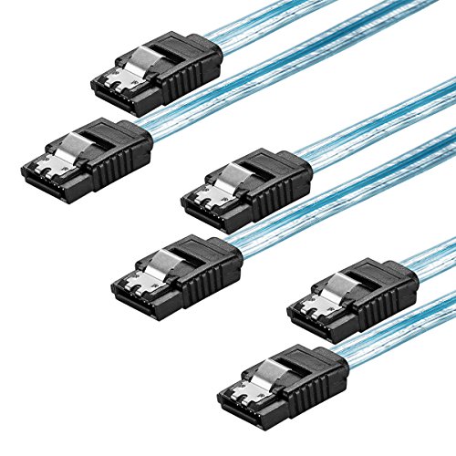 Zheino 3 Pack SATA3.0 6GB/s HDD/SSD Stecker gerade zu Stecker gerade Datenkabel mit Clip 50CM