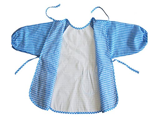 Chilsuessy 3 Stücke Set Baby Lätzchen mit Ärmel Kinder Wasserdicht Ärmellätzchen mit Auffang Tasche Baumwolle 2 Groesse von 1 bis 5 Jahre Alt - 4