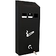 Buckingham Wall Mounted Outdoor Cigarette Bin, Ashtray , Ash Bin, Heavy Duty Ashtray , Pubs , Clubs, Office, Home , Luminous Cigarette Motif, Smoking, Lockable, Slimline, Premium Quality -