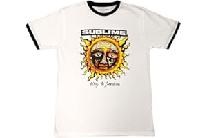 ROCK OFF OFFICIALLY LICENSED PRODUCTS Sublime Ringer T Shirt 40oz to Freedom Band Logo Official Unisex White