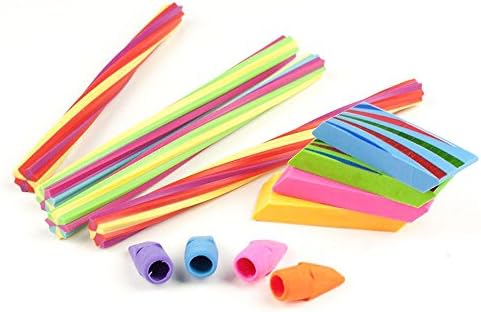 2Pc Neon PENCIL ERASER RUBBER SET School Student Office Stationary