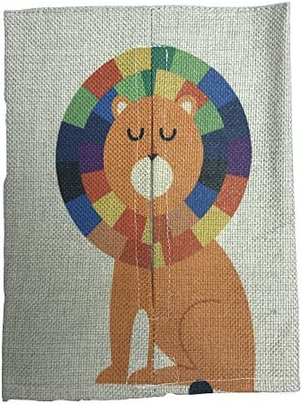 Habit Fun Linen Tissue Box Cover Paper Storage Holder Case Cartoon Style (Lion)