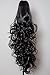Elegant Hair - 22" Ponytail - Falling Curls - Jet Black #1 - Reversible 2 Styles in 1 - Clip in Hair Piece Extension - Claw Clip Attachment - Weight 250 grammes
