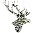 Stags Head English Pewter Lapel Pin Badge