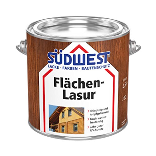 Südwest Flächen-Lasur thixotrop hoch wetterbeständig Farbton wählbar 2,5 Liter, Südwest :8923 Palisander