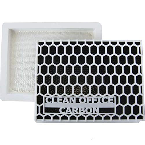 Clean Office Carbon Feinstaubfilter Incl. Geruchsfilter, Paquete dobleSet Blanco/Negro 15x12x4 cm (800.50.50)