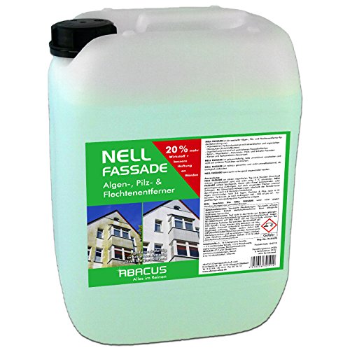 NELL FASSADE (10 Liter) gebrauchsfertig --- Algenentferner Pilzentferner Flechtenentferner Grünbelagsentferner Grabsteinpflege Moosentferner Algizid Algicid Elgenex Algenvernichter Algenkiller - von ABACUS