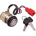 Deutsche Black Cylindrical Finish New Ignition Starter Lock Compatible with TVS King (2 Wires), Switch Lock with 2 Keys | 4 POLE 2 PIN