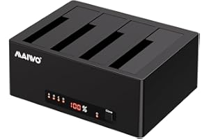 MAIWO 4 Bay USB 3.0 to SATA External Hard Drive Docking Station Duplicator for 2.5/3.5 inch HDD/SSD, Offline Cloner, 64TB Capacity, 12V 6.5A