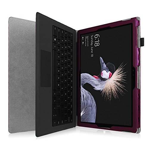 Fintie Microsoft Surface Pro 4 / Surface Pro 2017 Hülle Case – Hochwertige Kunstleder Slim Fit Stand Tasche Schutzhülle Etui Cover mit Stylus-Halterung für Microsoft Surface Pro 4 / Surface Pro 2017 (12,3 Zoll) Tablet-PC, Lila - 8