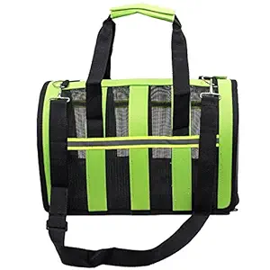 Sri Adjustable Detachable Shoulder Strap Foldable Bag Travel Pet Carrier for Small Dogs Cats, Green