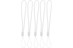 haiaxx 5 pièces dragonne Universelle Corde Cordon Support lanière pour téléphone Portable caméra lanière Main dragonne Blanc