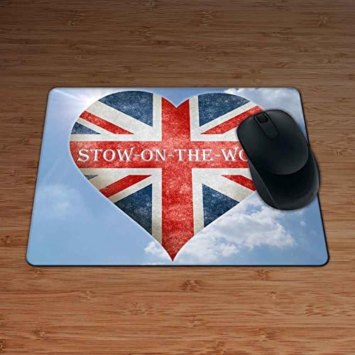 Love Stow-On-The-Wold Union Flag Heart Design Premium Mouse Mat - 5mm Thick