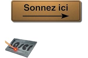 MYGOODPRICE Plaque gravée autocollante 13x4cm Sonnez Ici Droite Fond Or brossé