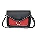 Produktbild Damen Patchwork Hit Kolorit Crossbody Messenger Taschen Frauen Leder Gürtel Umhängetasche (Rot)